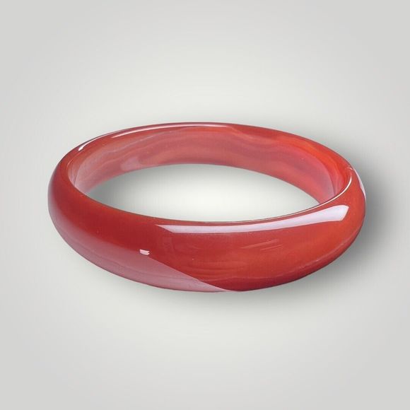 Vintage Red Agate Natural Stone Bangle Brown Red  38grams 8.5” - Picture 1 of 6